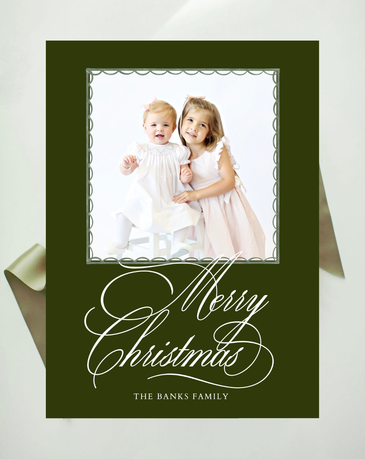 Garland Green Holiday Card