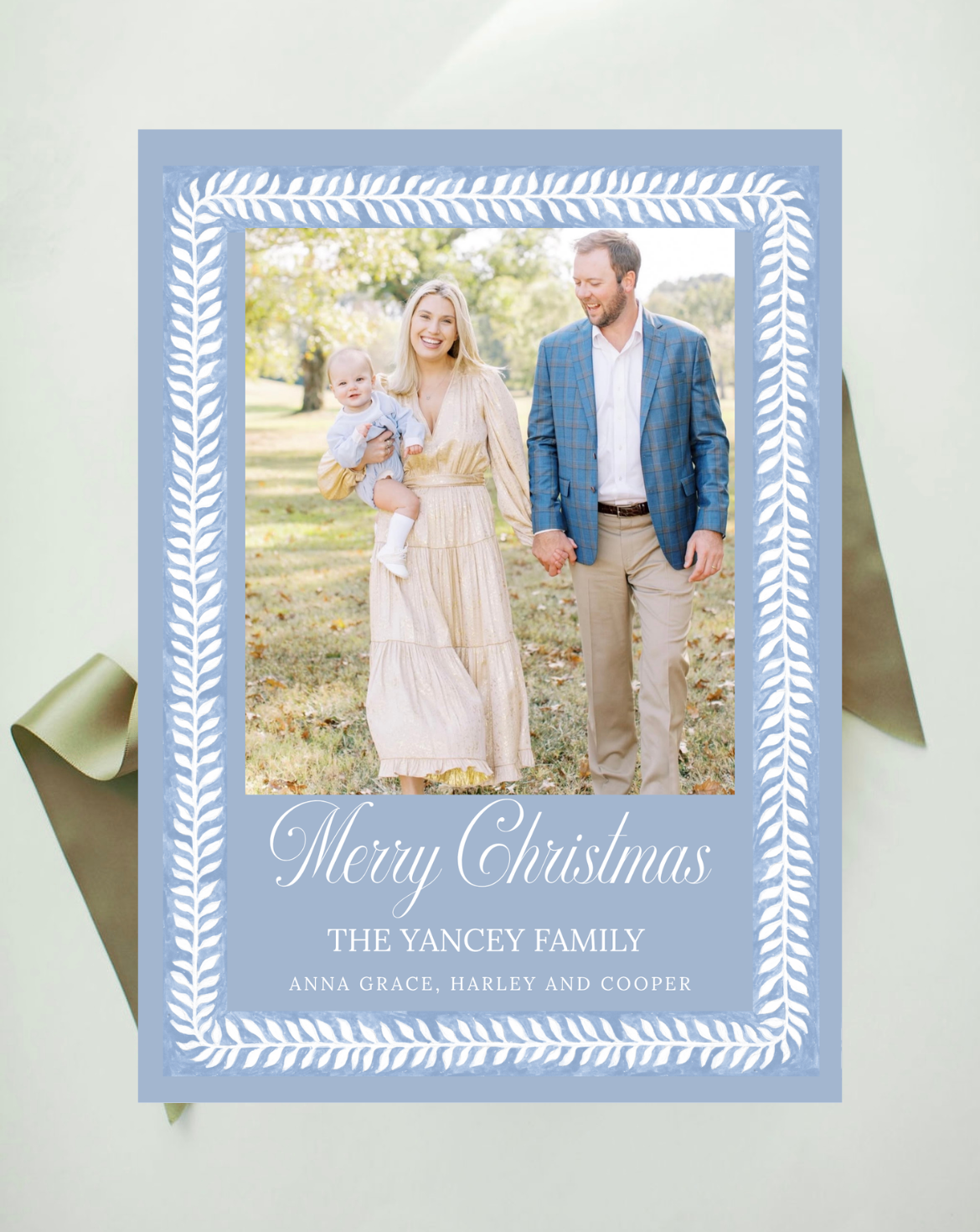 Blue Christmas Holiday Card