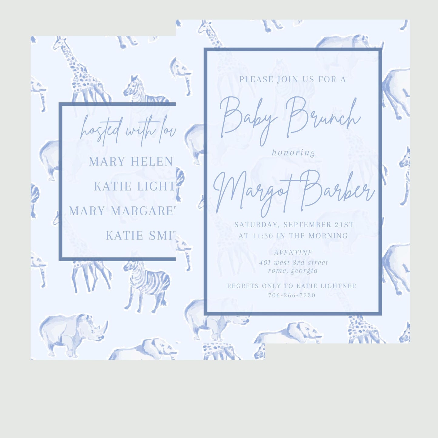 Sweet Safari Animal Invitation