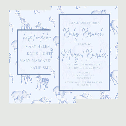 Sweet Safari Animal Invitation