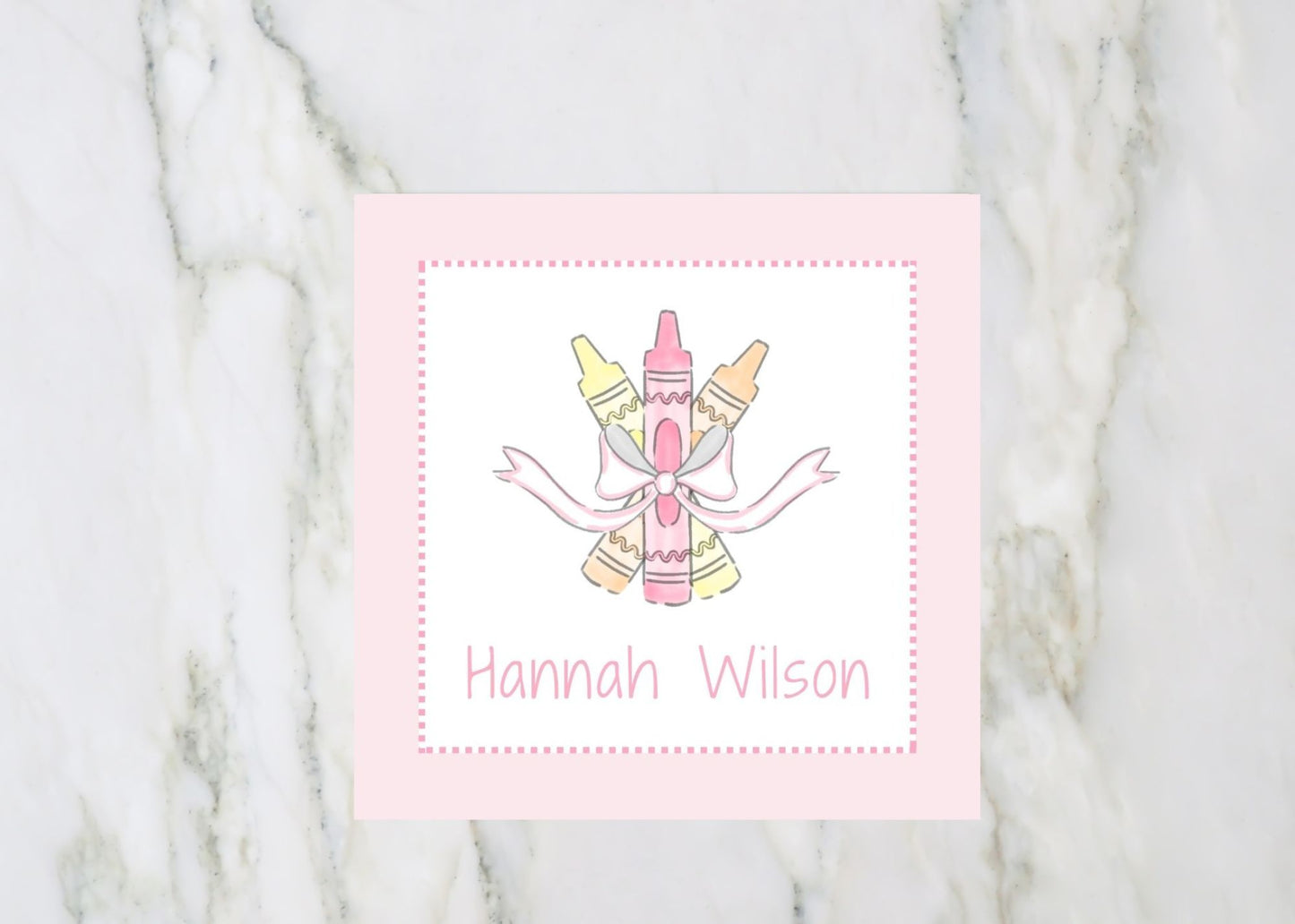 Back to School Bag Tag, Cute Crayons