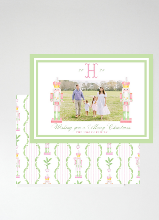 Nantucket Nutcrackers Holiday Card, Green