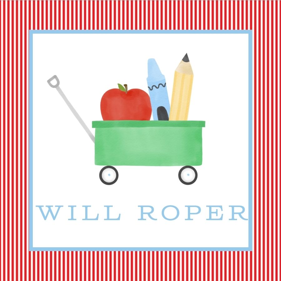 Back to School Bag Tag, Little Red Wagon