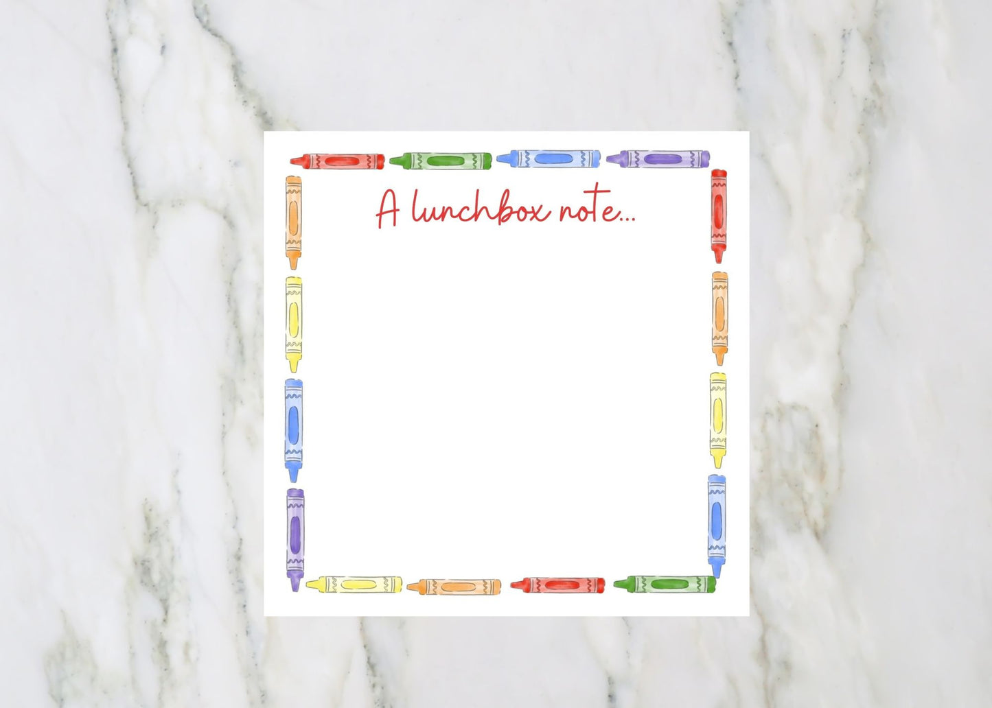 Lunchbox Note, Crayon Frame