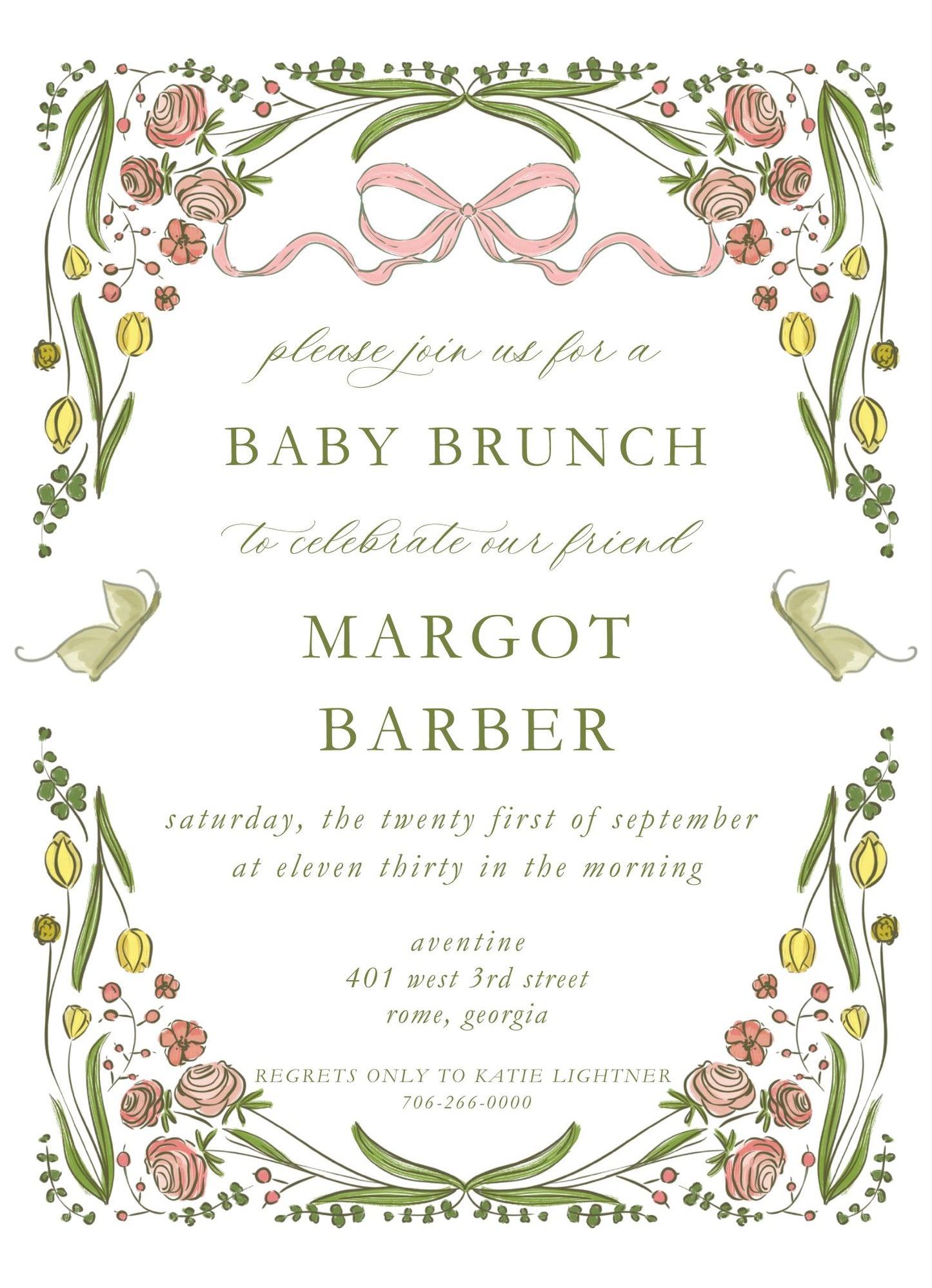 Butterfly Garden Shower Invitation