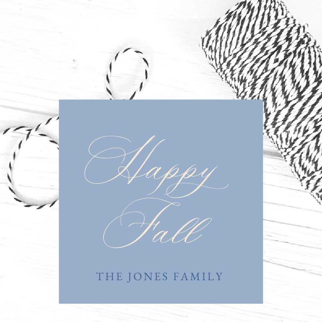 Happy Fall Family Gift Tags, Soft Blue