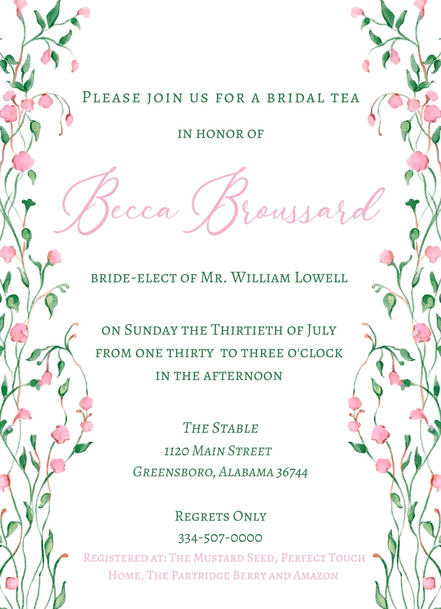 Love in Bloom Invitation