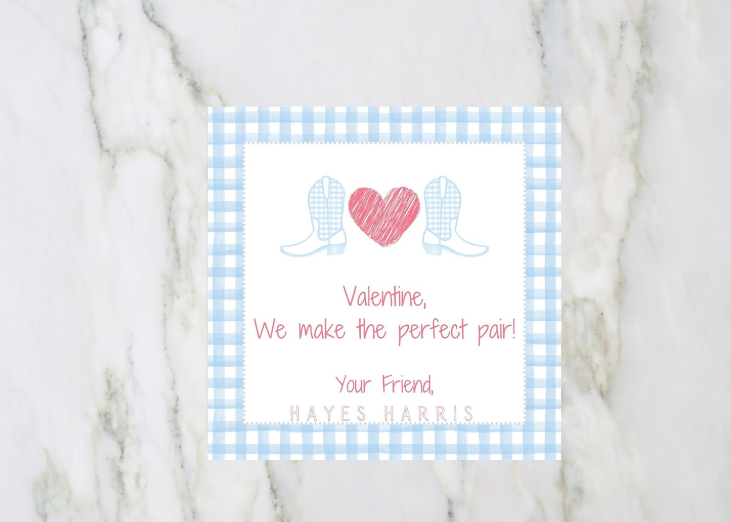 Valentine's Day Card, Perfect Pair Blue