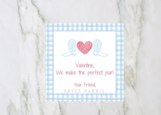 Valentine's Day Card, Perfect Pair Blue