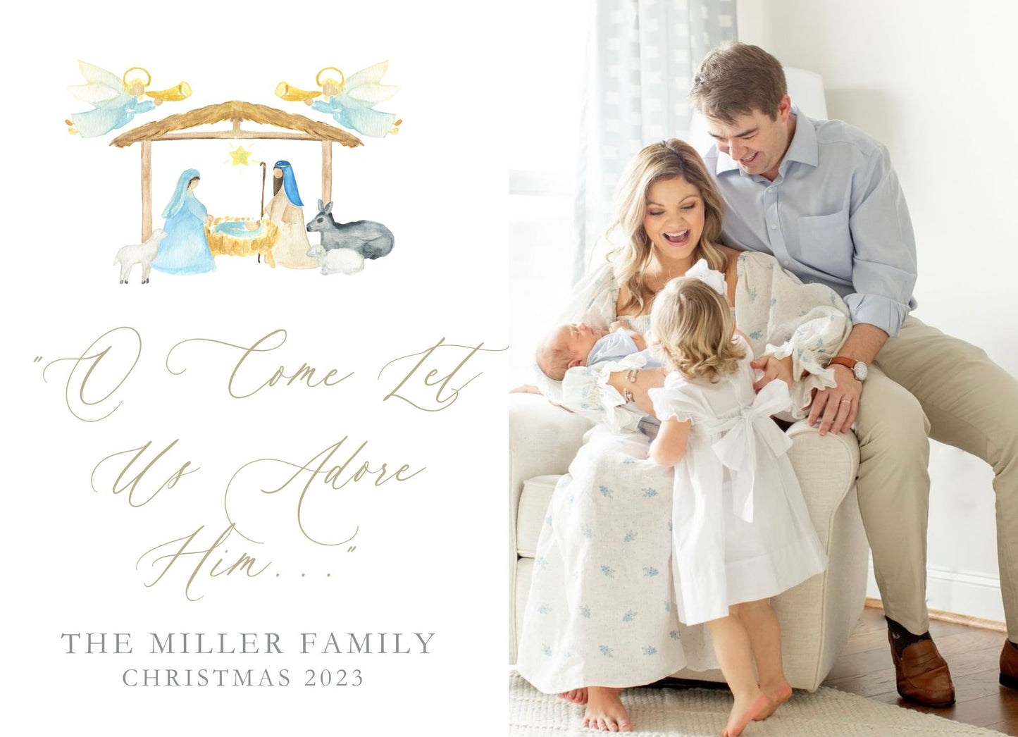 O Come Let Us Adore Him Holiday Card