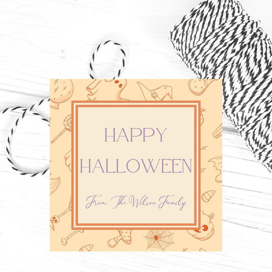 Halloween Confetti Family Gift Tags