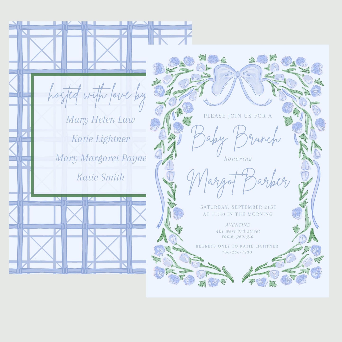 Bouquets, Bows and Bamboo Invitation