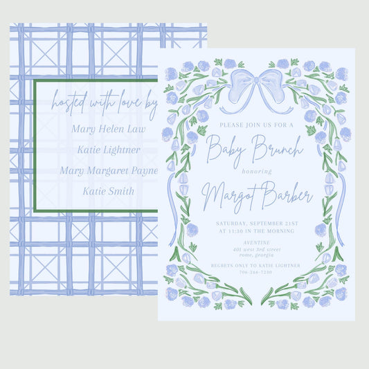 Bouquets, Bows and Bamboo Invitation