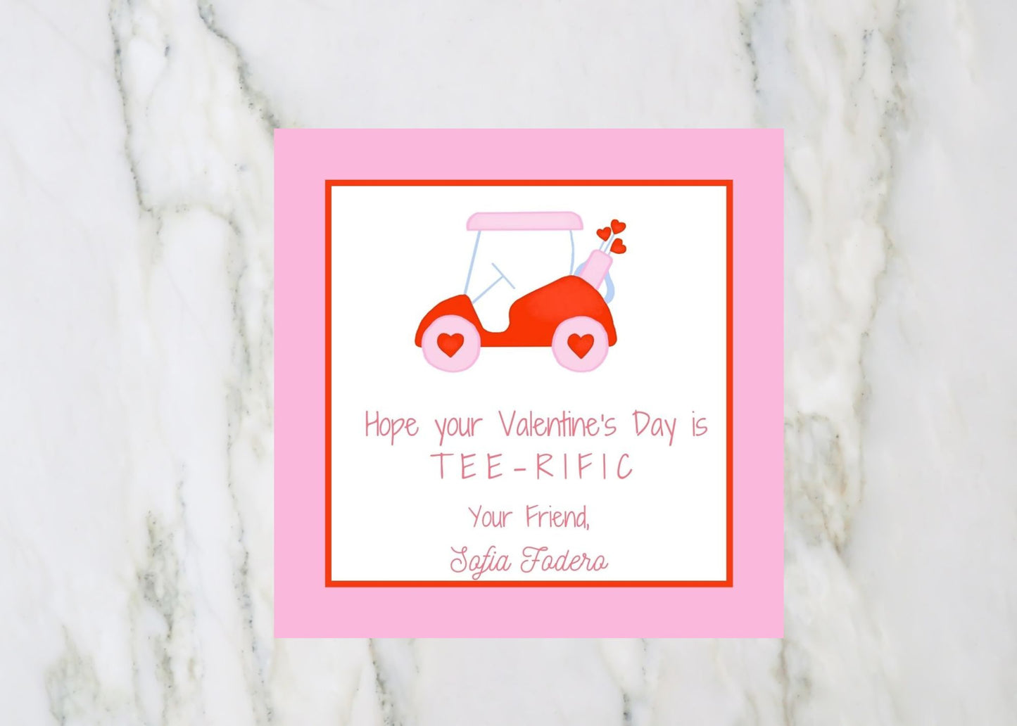 Valentine's Day Card, Golf Cart