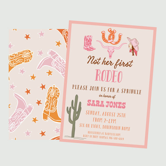 Not Her First Rodeo, Birthday/Sprinkle Invitation