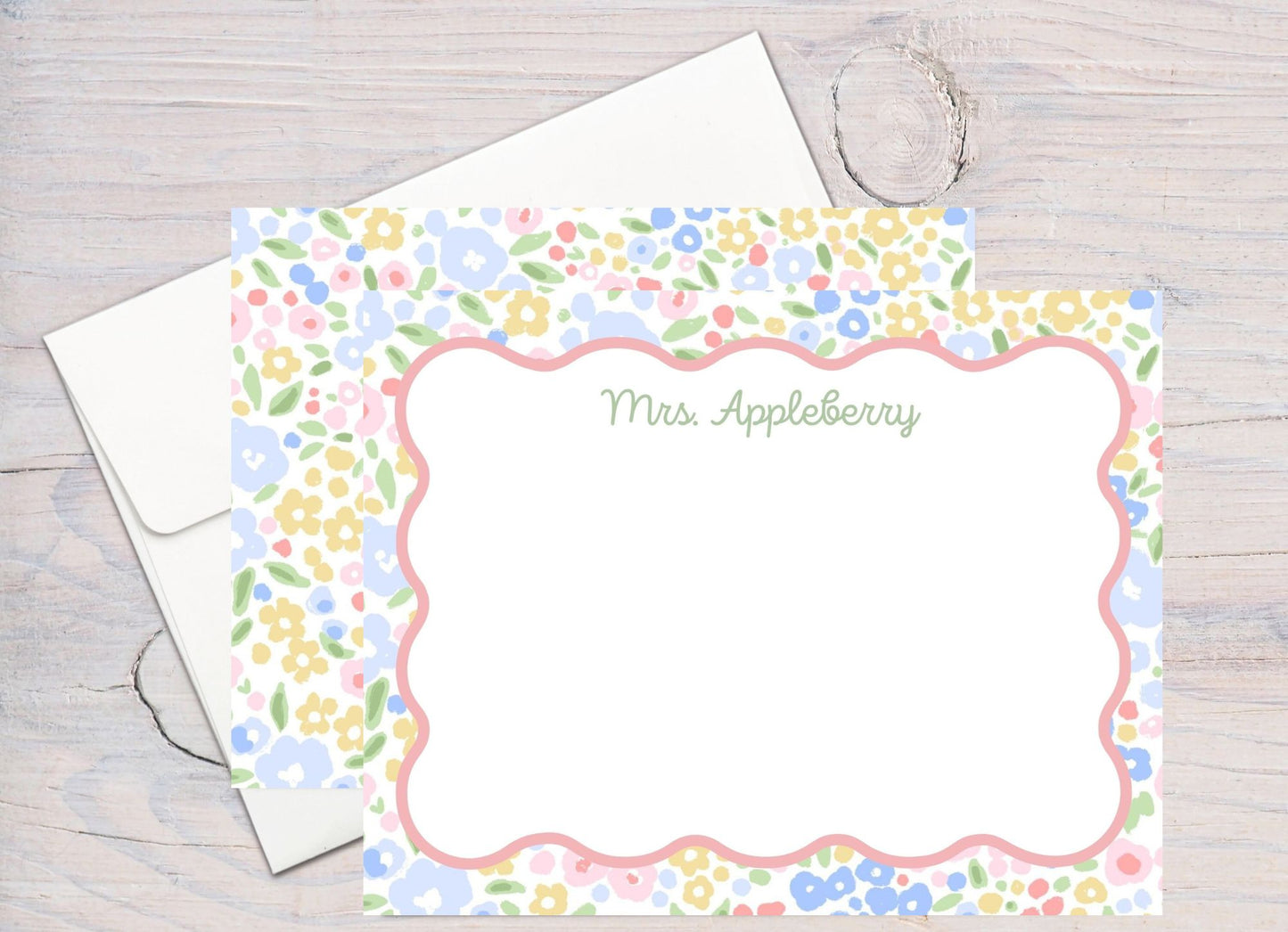 Personalized Teacher Stationery, Back to School Blooms