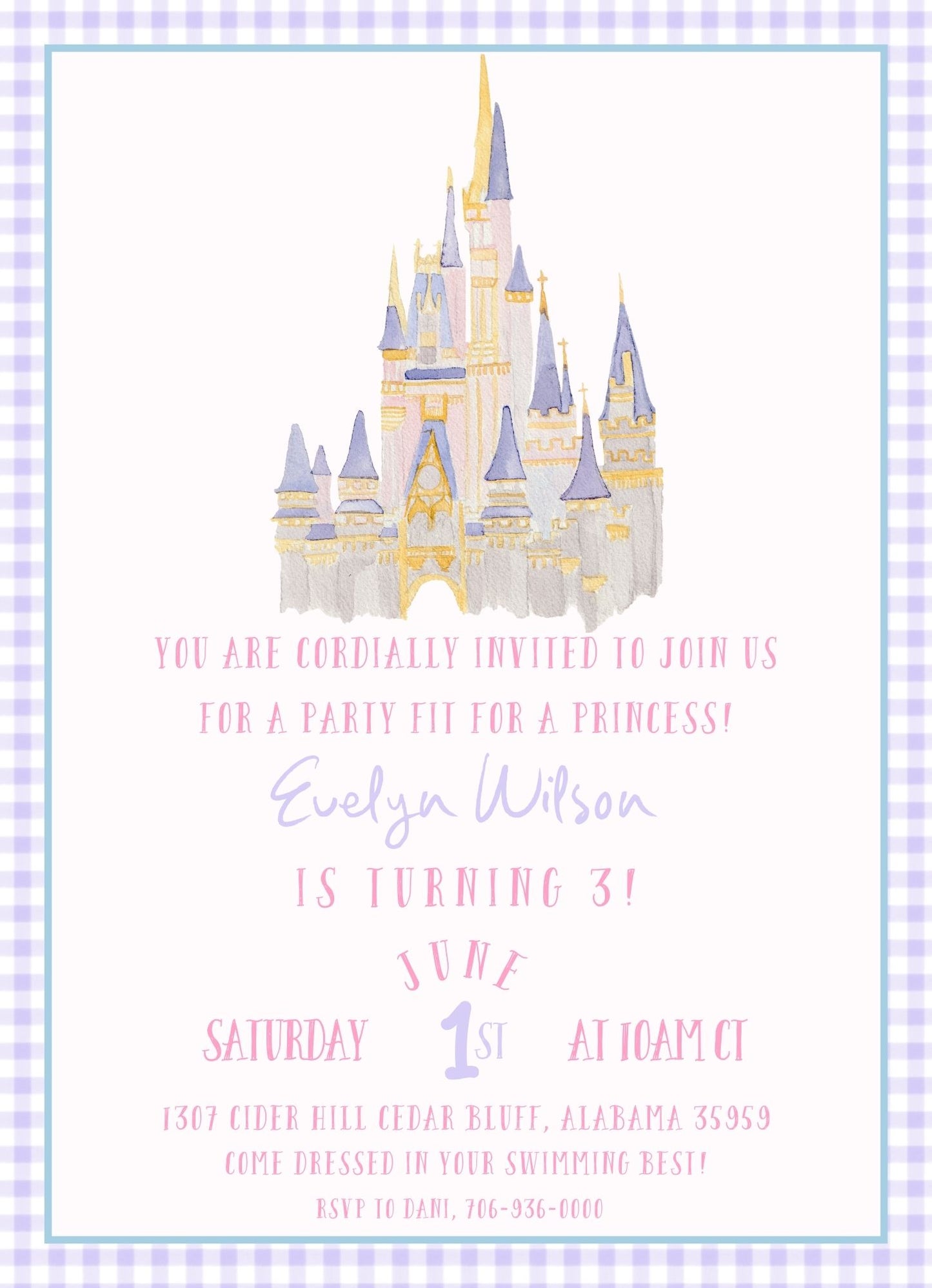 Princess Party Invitation, simple