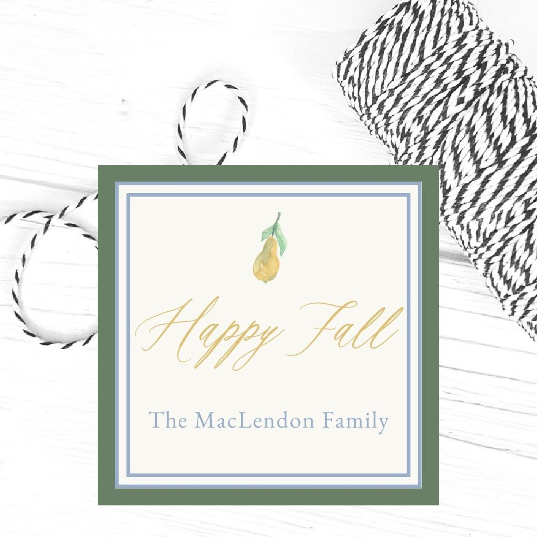 Autumn Pear Family Gift Tags