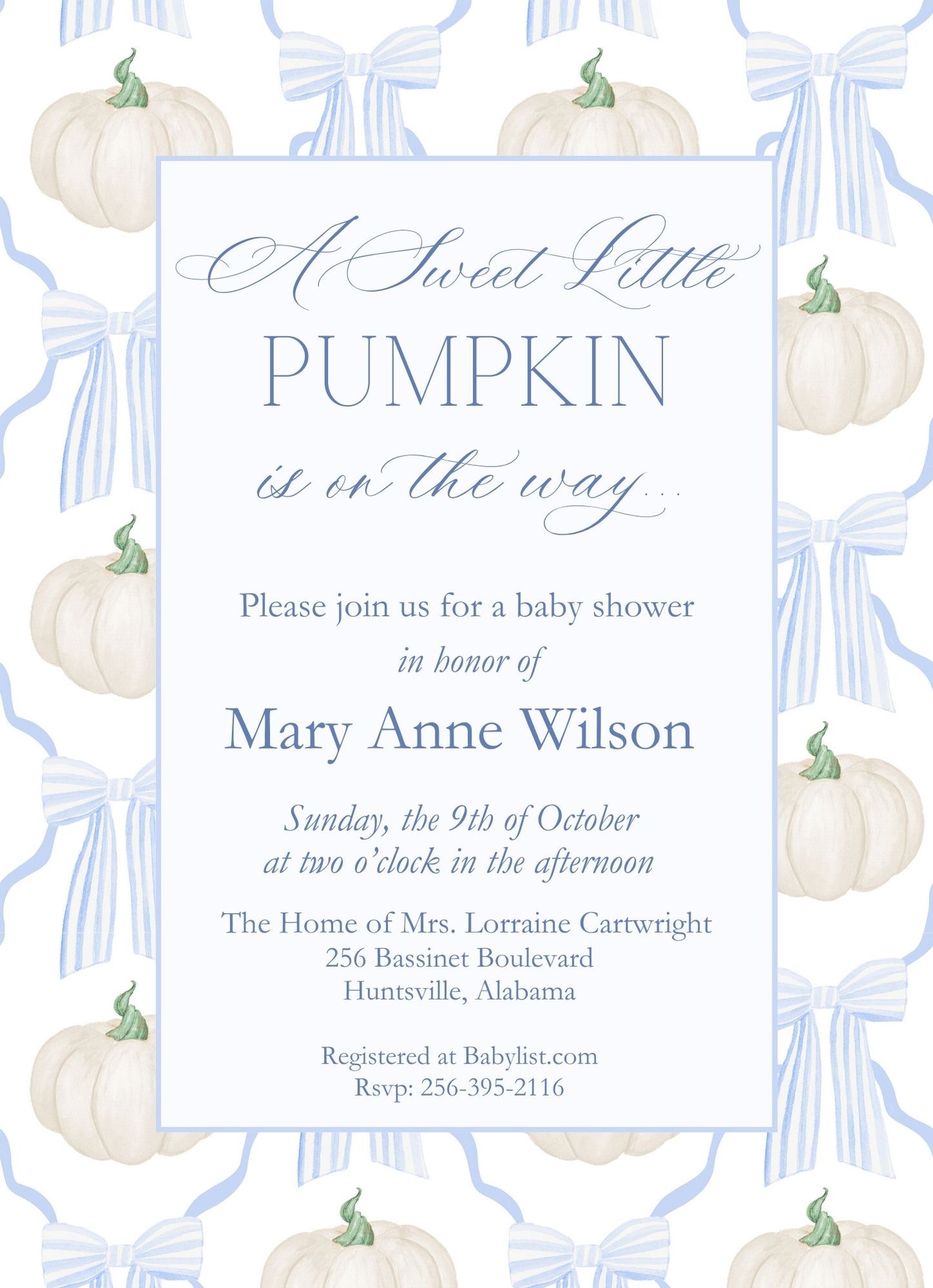 Perfect Pumpkin Baby Shower Invitation