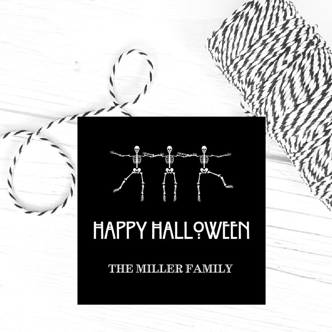 Happy Skeletons Family Gift Tags