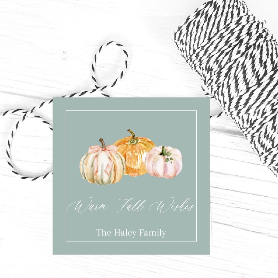 Pastel Pumpkins Family Gift Tags