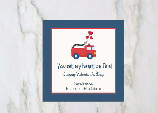 Valentine's Day Card, Hearts on Fire