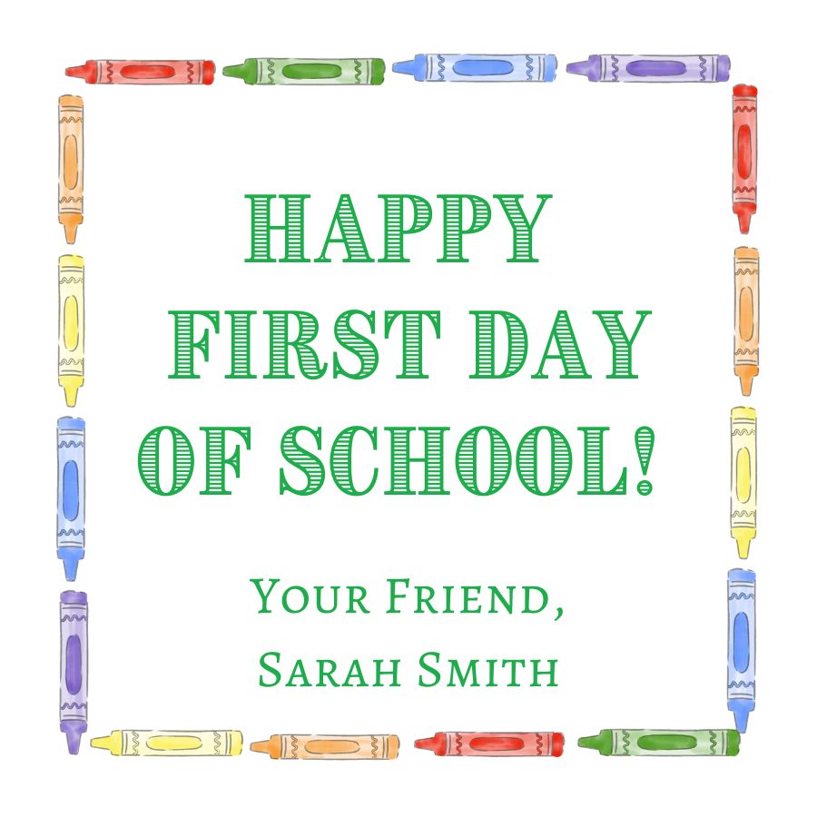 First Day of School Gift Tag