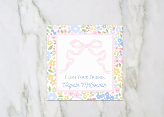 Spring Blooms Bow Gift Tag