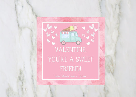 Valentine's Day Card, Ice Cream Truck