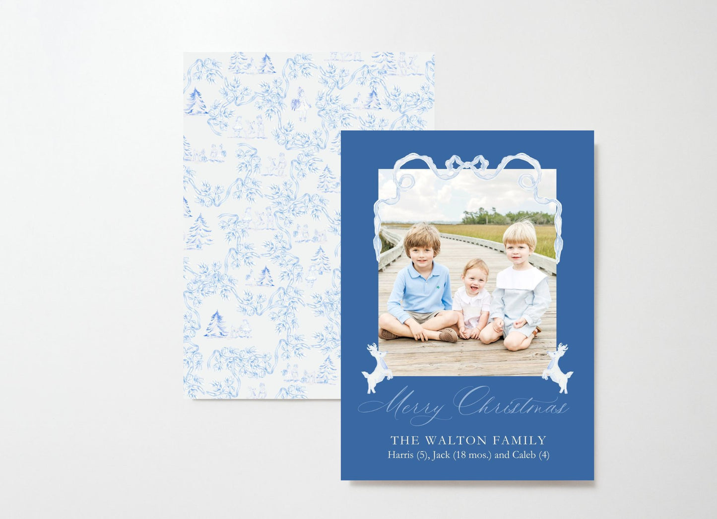 Vintage Blue Holiday Card