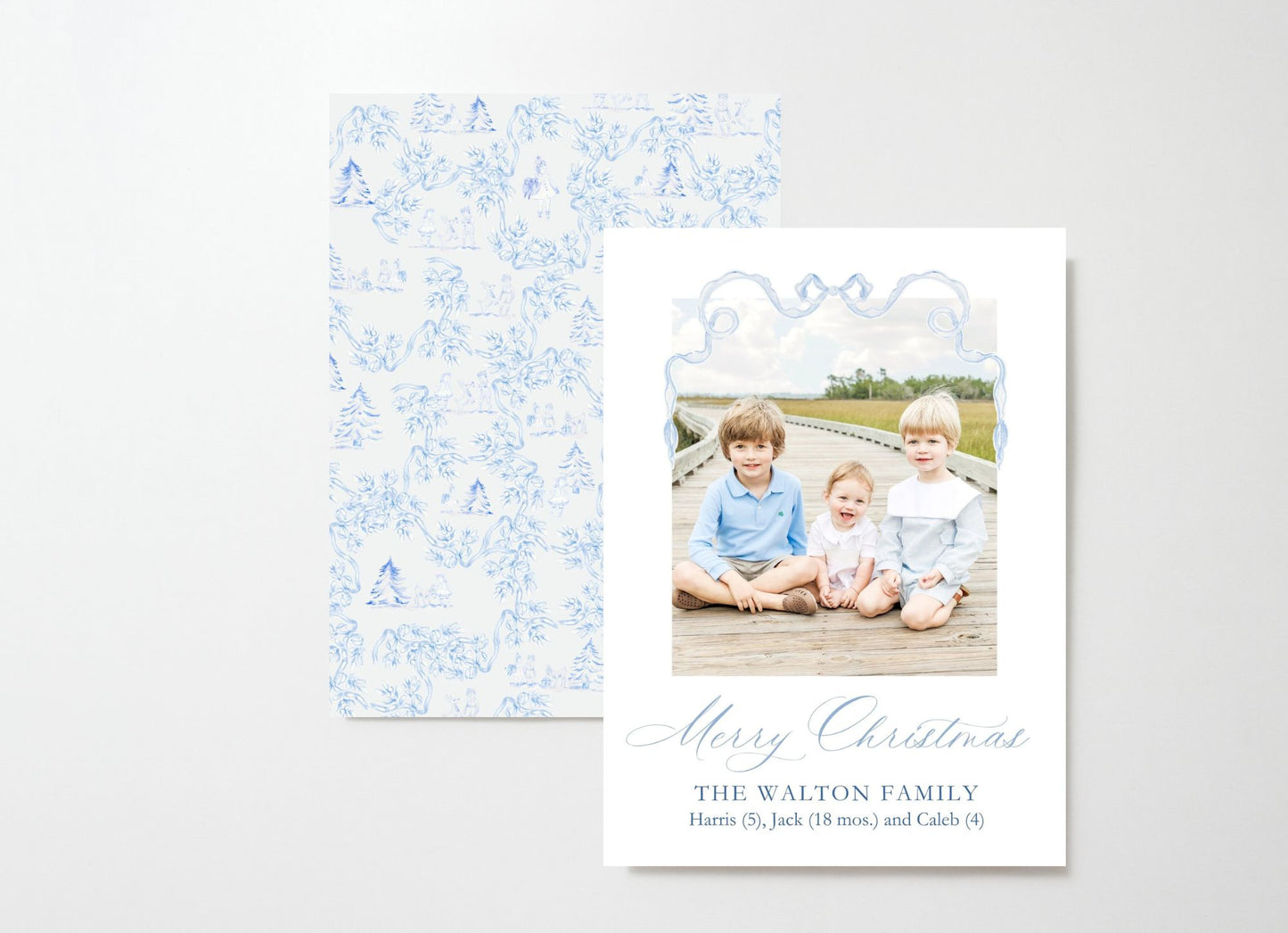 Vintage Blue Holiday Card