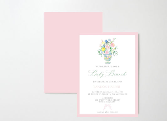 Beaufort Blooms Shower Invitation (Pink)