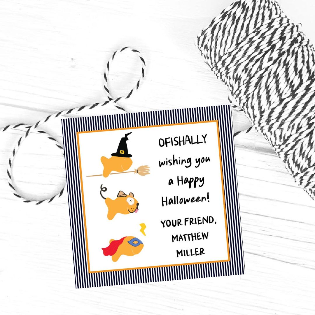 O-FISH-ALLY Halloween Gift Tag