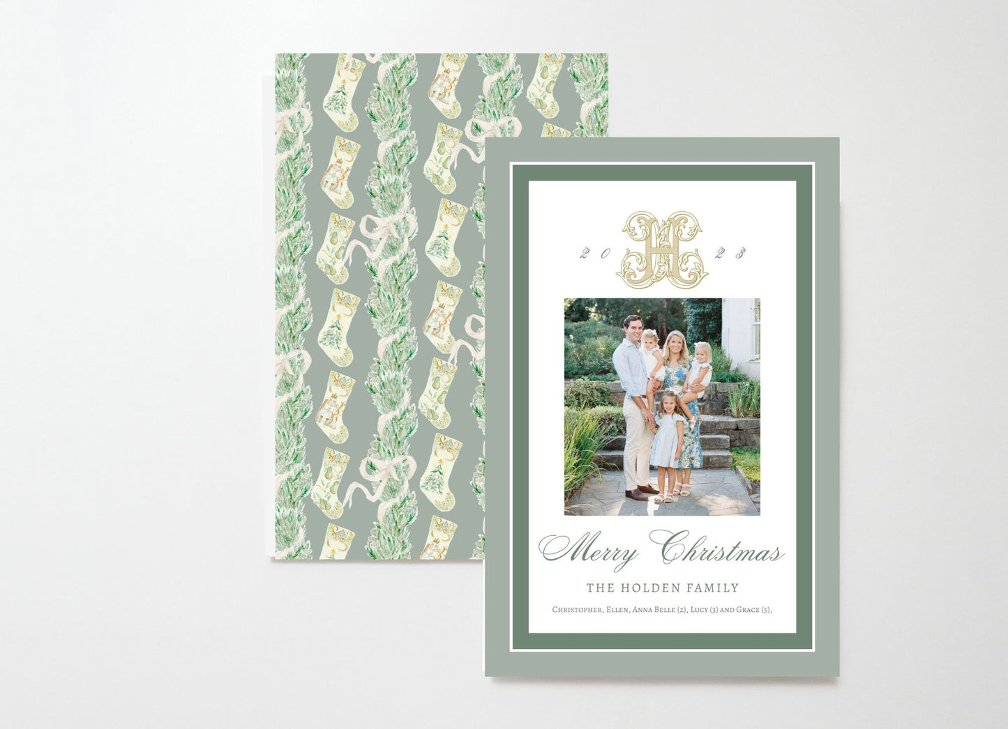 Grayton Green Classic Crest Holiday Card, A9