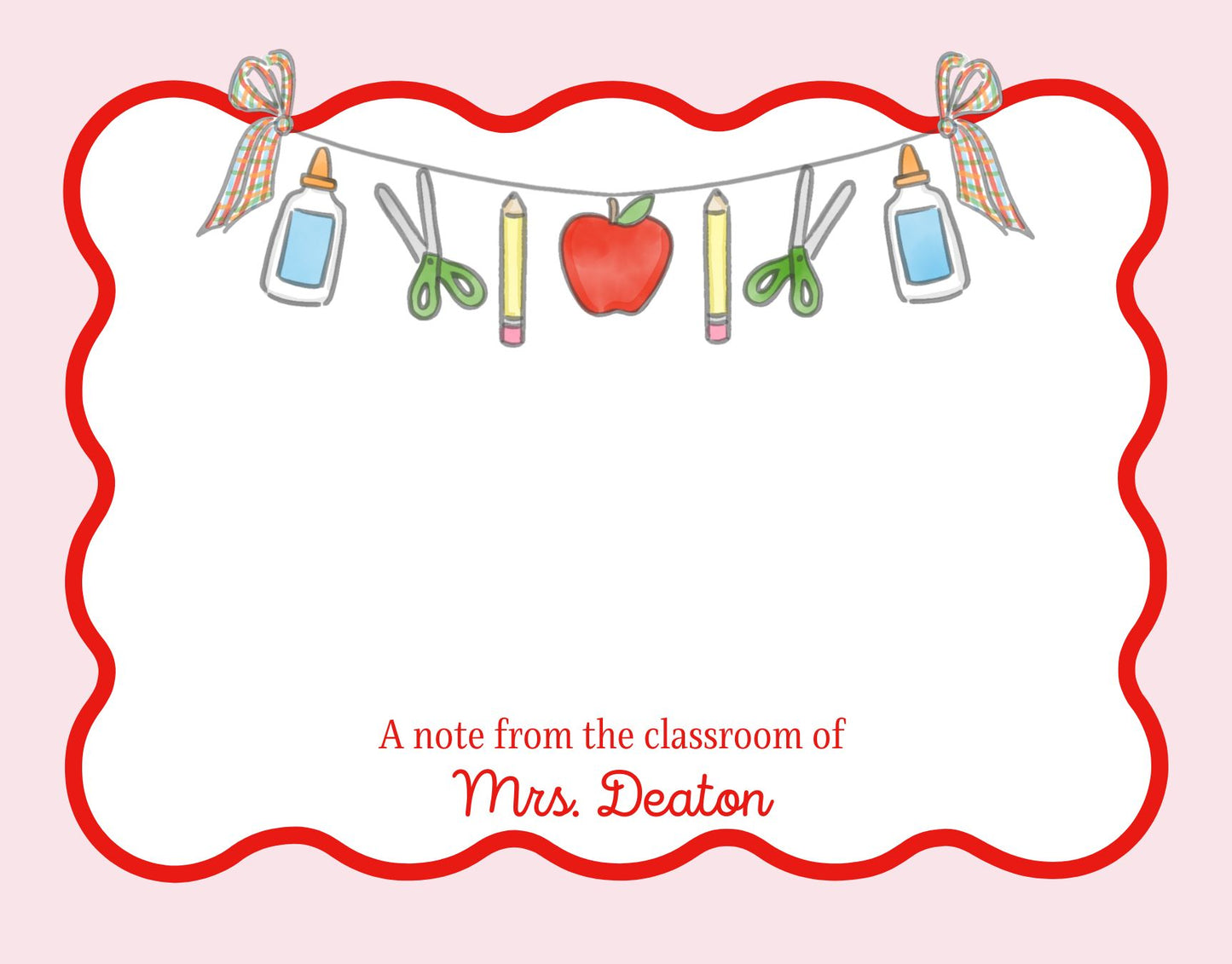 A Note From The Classroom Stationery, school supplies banner