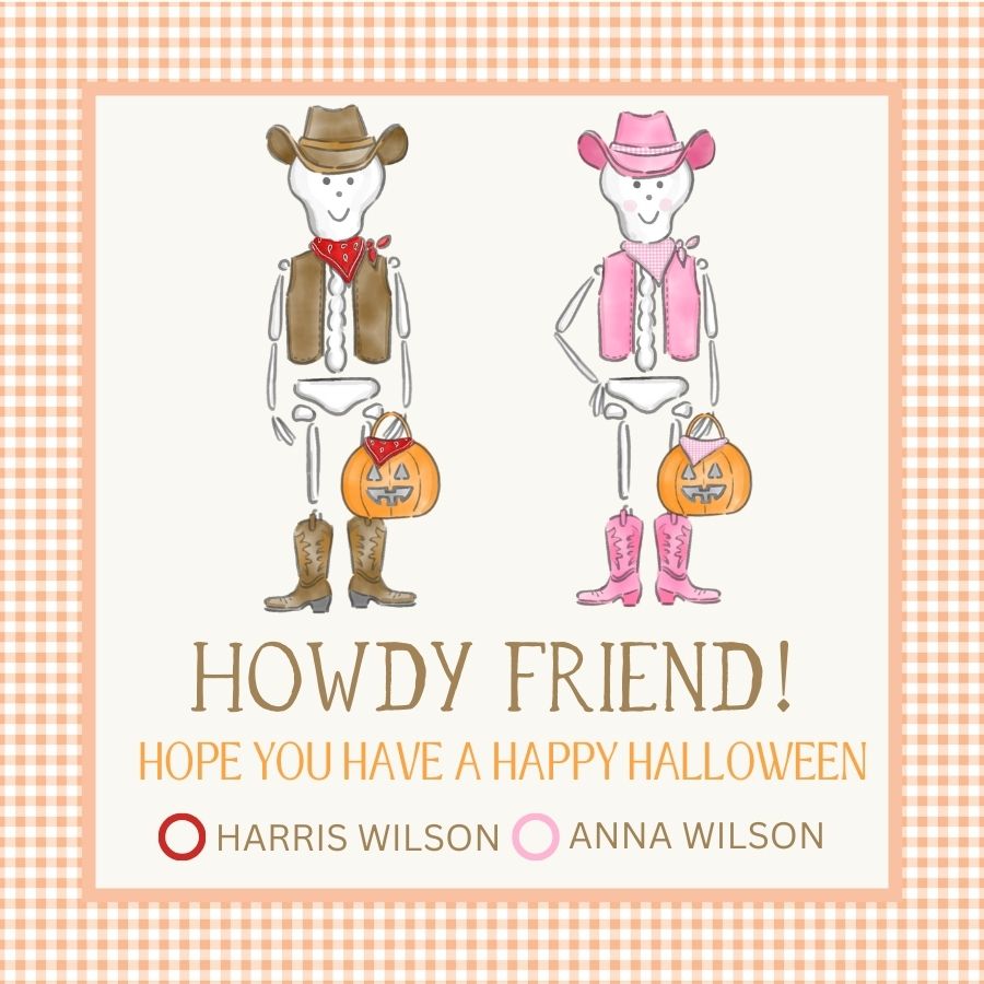 Howdy Halloween Sibling Gift Tags