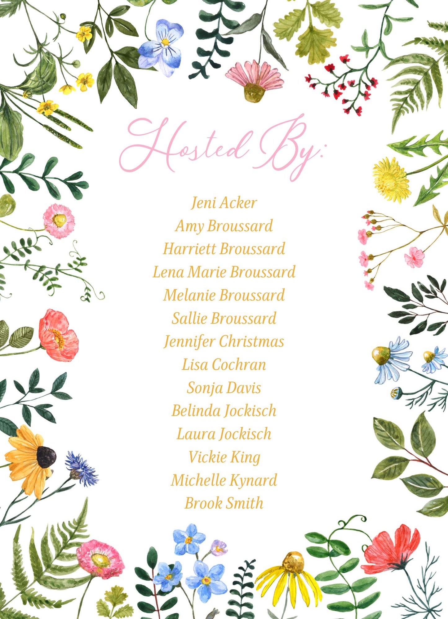 Warm Wildflowers Invitation