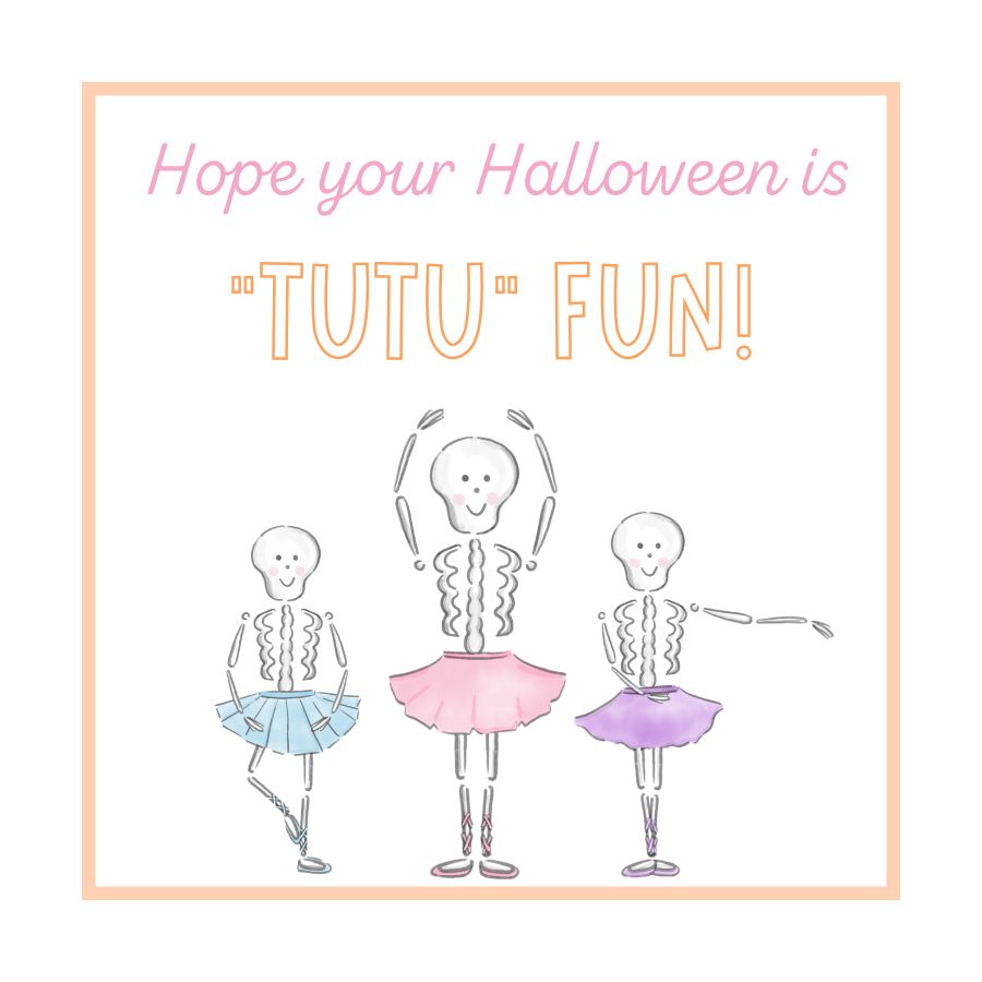 Skeleton Ballerinas Halloween Gift Tag