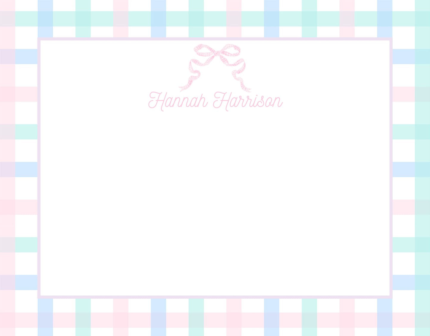 Pastel Plaid Stationery