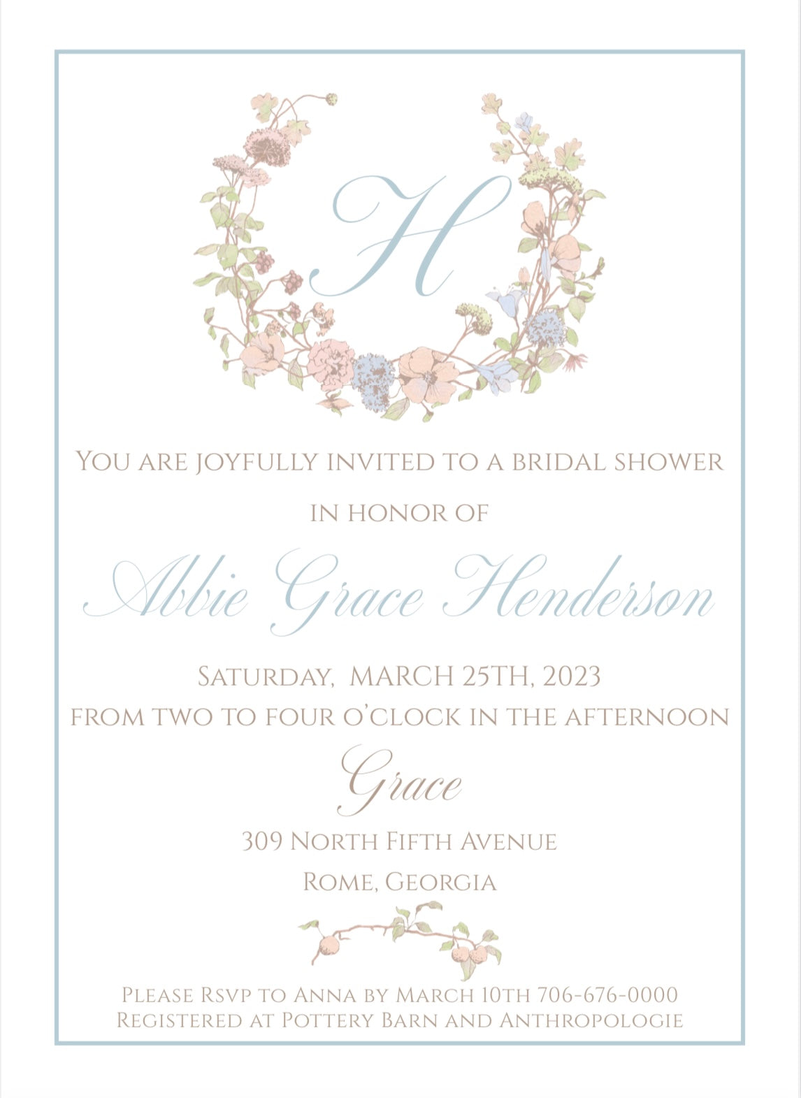 Pastel Meadow Invitation