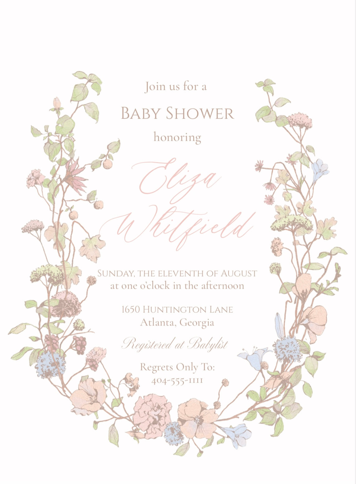 Pastels In Bloom Invitation