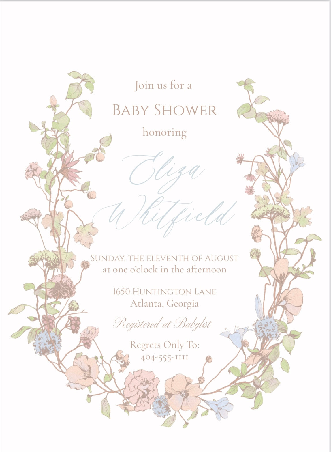 Pastels In Bloom Invitation