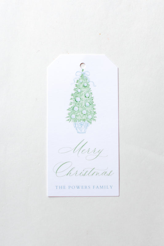 Chinoiserie Christmas Tree Holiday Gift Tags