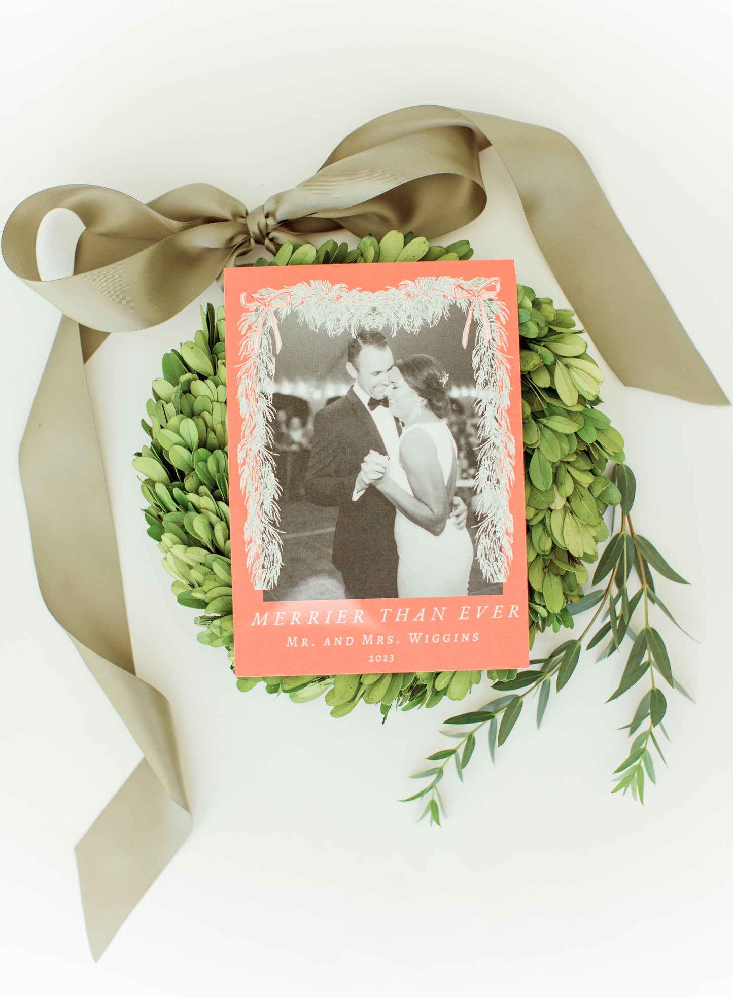 Vintage Wreaths Classic Holiday Card