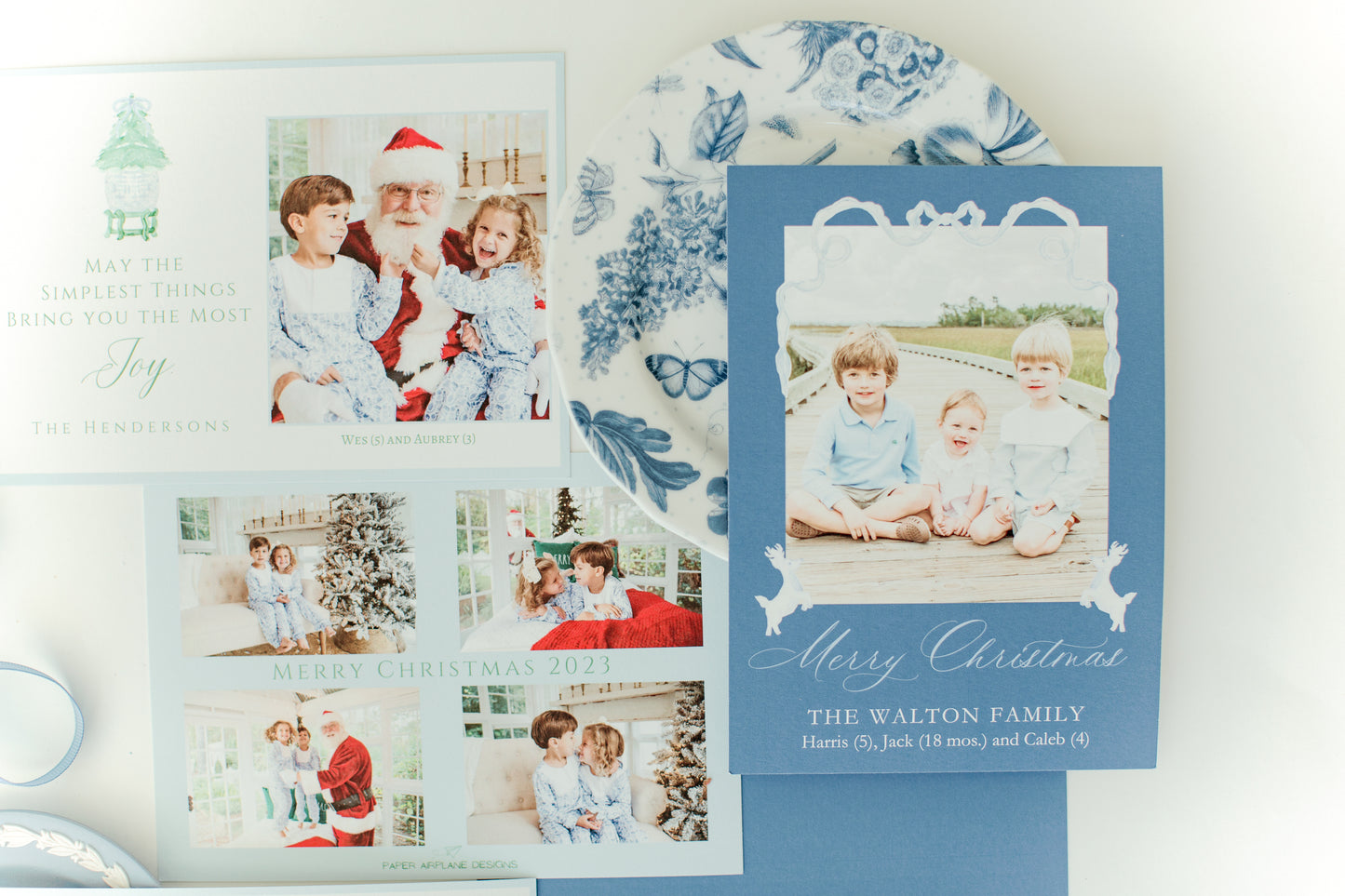 Vintage Blue Holiday Card