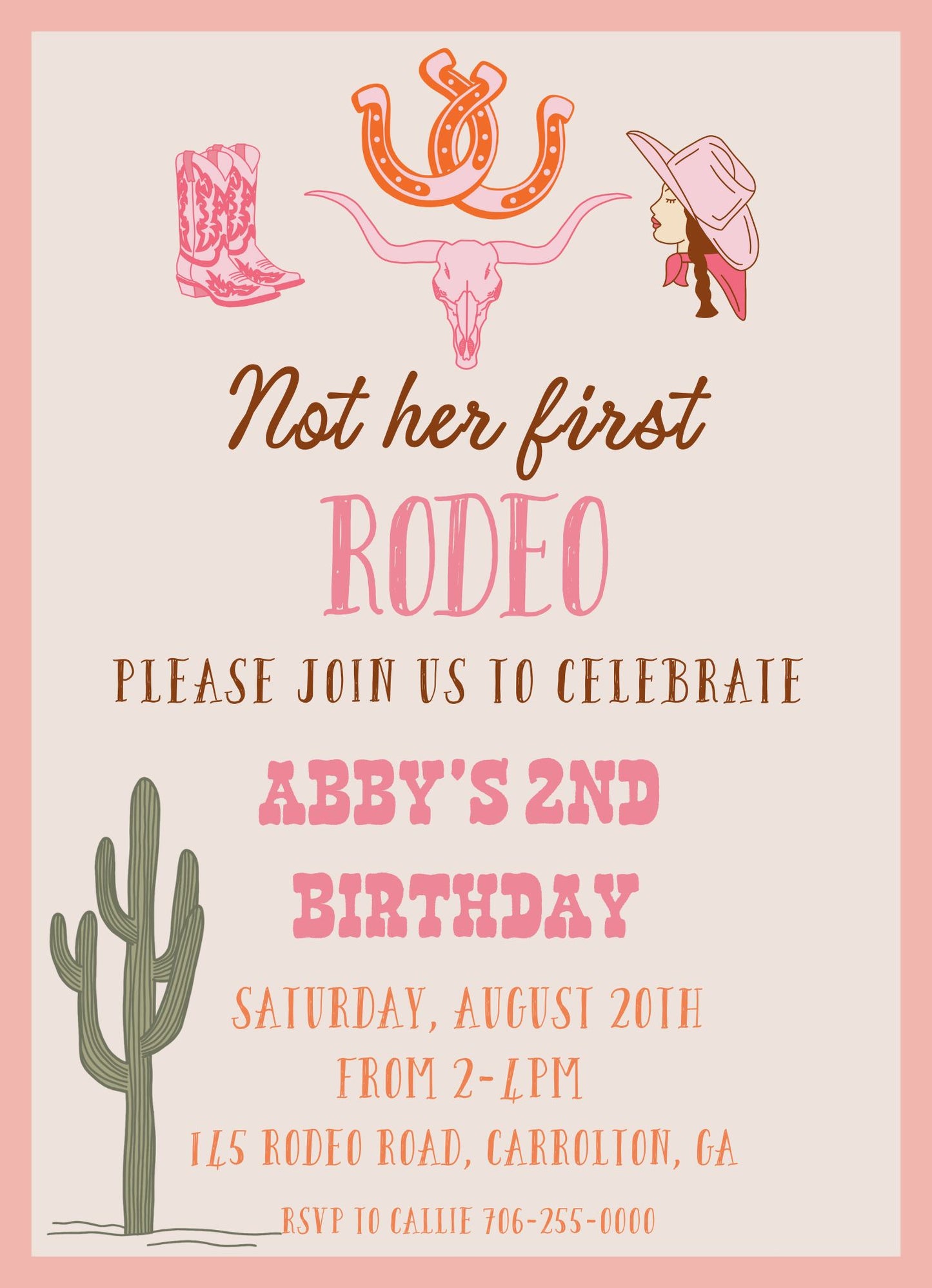 Not Her First Rodeo, Birthday/Sprinkle Invitation