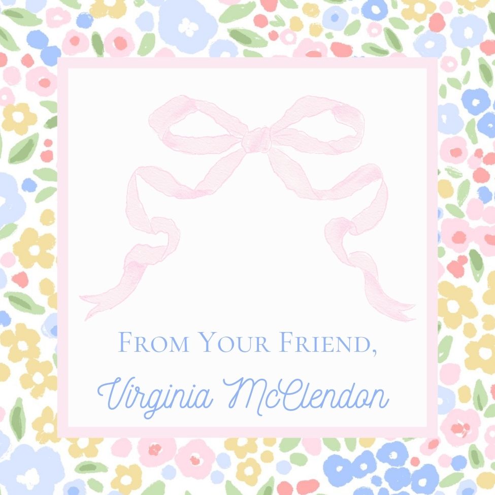 Spring Blooms Bow Gift Tag