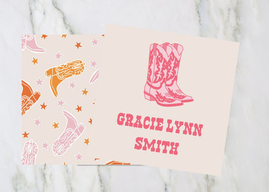 Pink Cowgirl Calling Card/Gift Tag