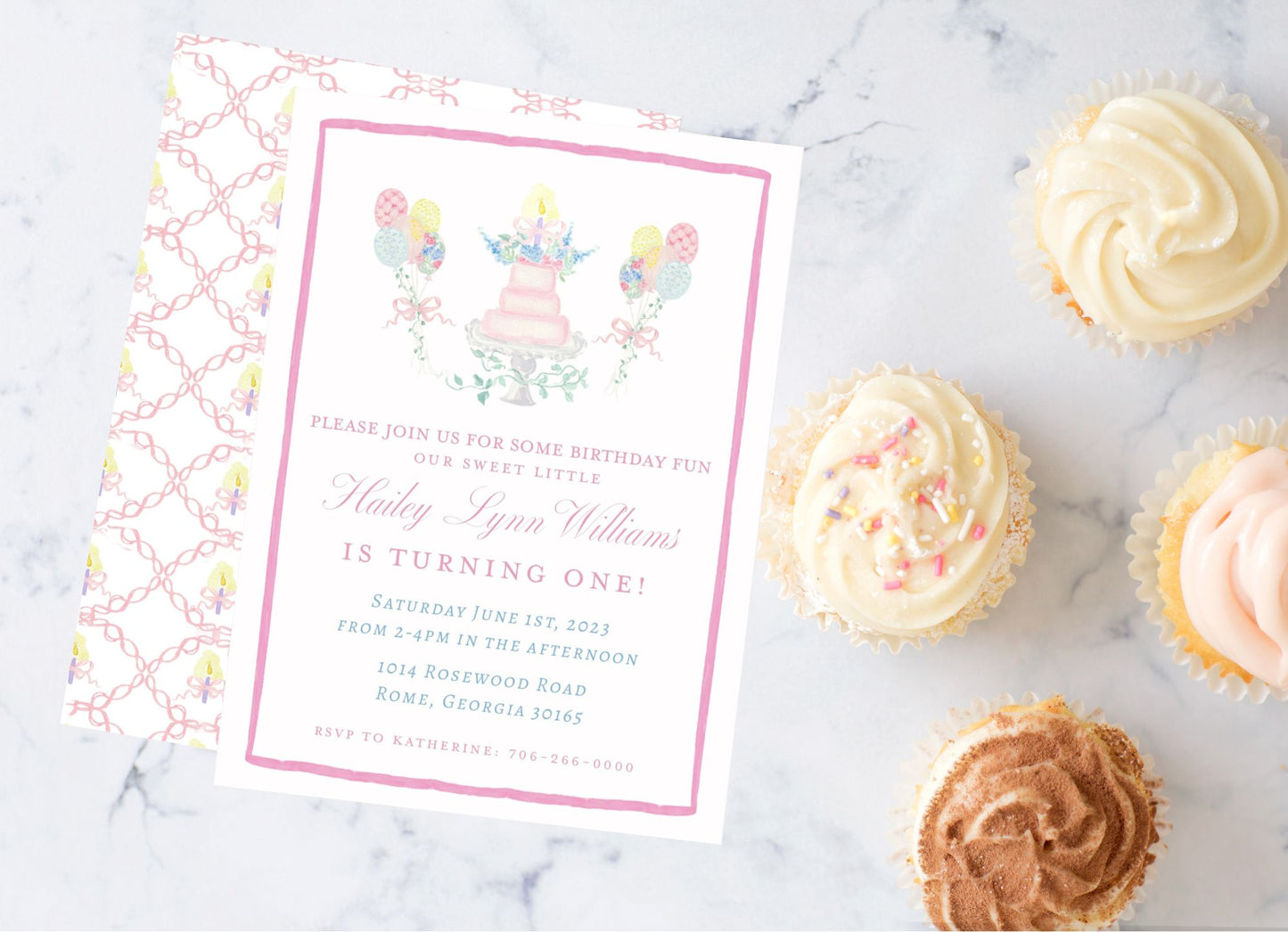 Cake and Balloons Invitation