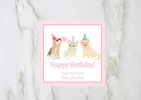 Girls Party Animals Gift Tag